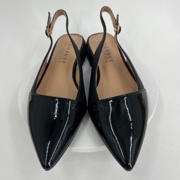 Journee Collection Black Bertie Slingback Flats Sz 6 NIB - Picture 10 of 13
